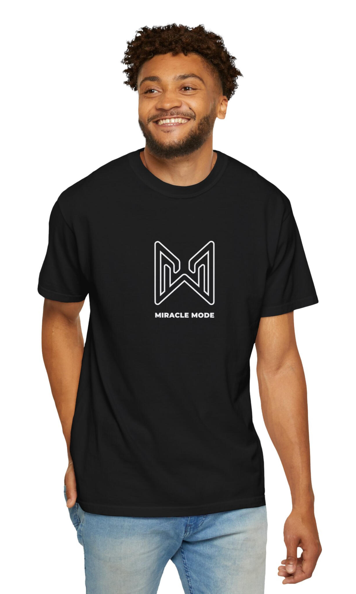 Camiseta Statement MERAQL Miracle Mode MERAQL Miracle Mode Premium T-shirt with a large outlined emblem above the MIRACLE MODE text.